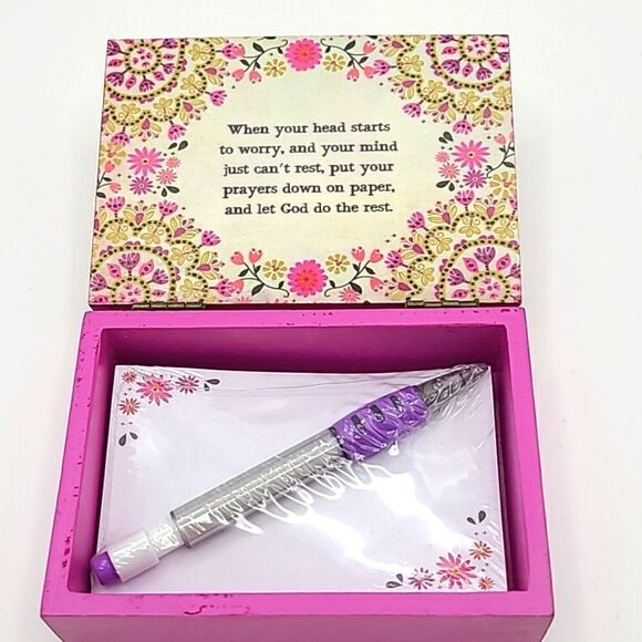 Prayer Box, Pink- Friends are Angels Following You Through Life, New - Picture 2 of 4